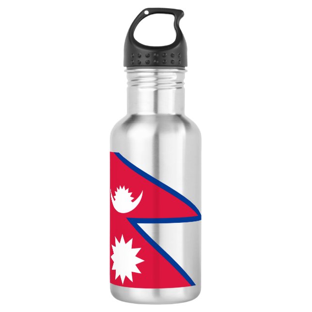 Nepal Flag Stainless Steel Water Bottle (Front)