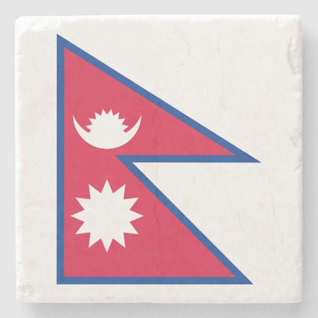 Nepal Flag Stone Coaster (Front)