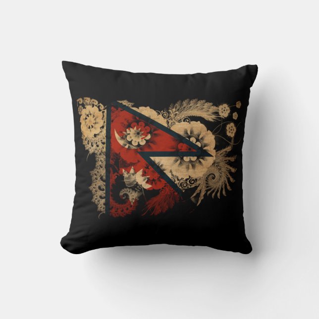 Nepal Flag Throw Pillow (Front)