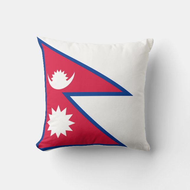Nepal Flag Throw Pillow (Front)