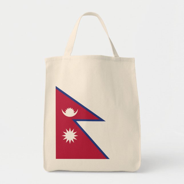 Nepal flag tote bag