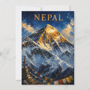 Nepal: Golden Sunrise Mount Everest Art Souvenir