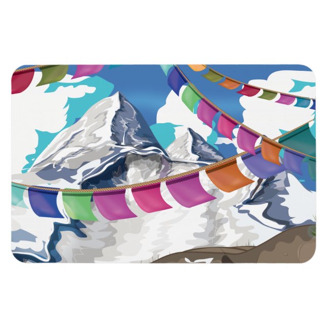 Nepal Himalayan Prayer Flags Travel poster Magnet (Horizontal)