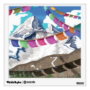 Nepal Himalayan Prayer Flags Travel poster Wall Decal