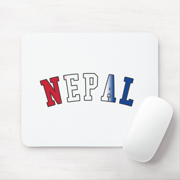 Nepal in National Flag Colors Mouse Pad