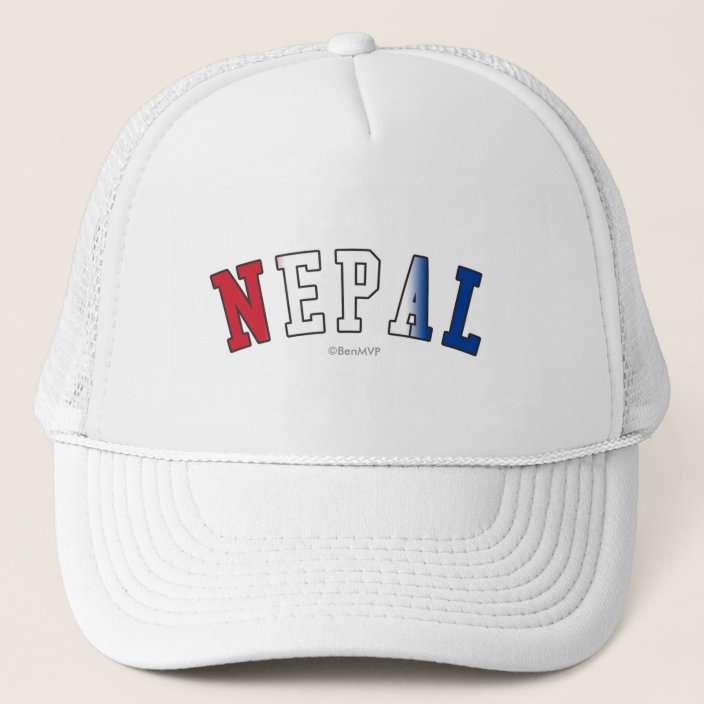 Nepal in National Flag Colors Trucker Hat