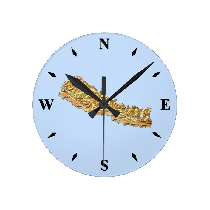 Nepal Map Clock