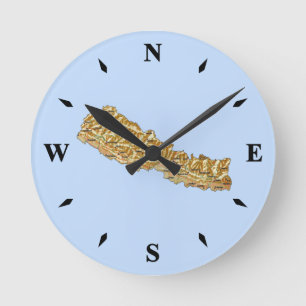 Nepal Map Clock