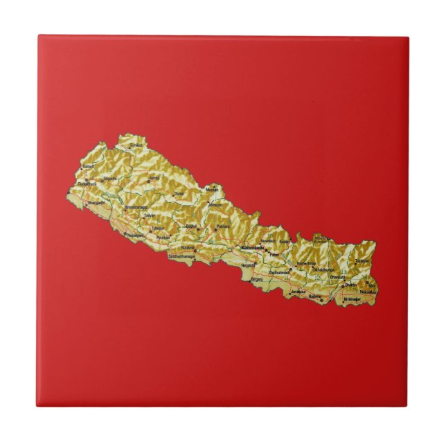 Nepal Map Tile (Front)
