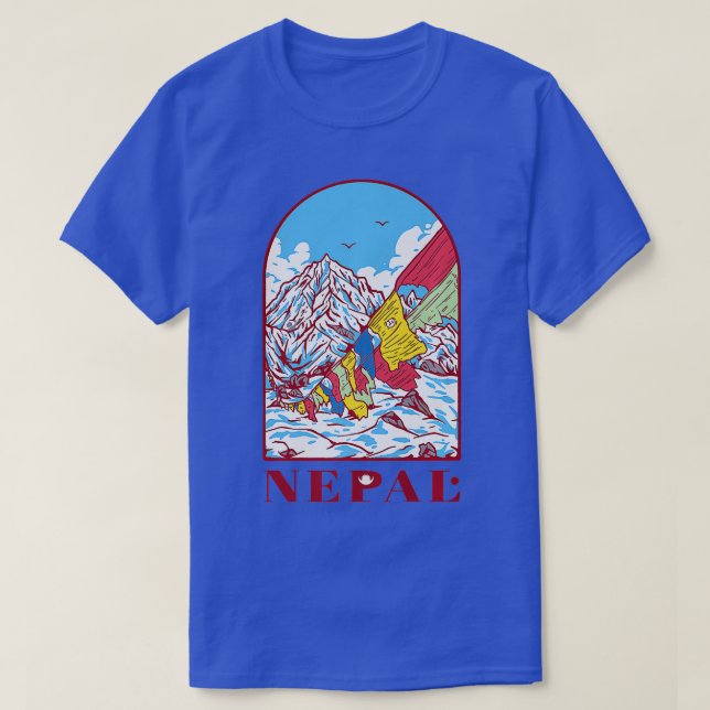 Nepal Mountains Climbing Himalaya Mount Everest   T-Shirt (Design Front)