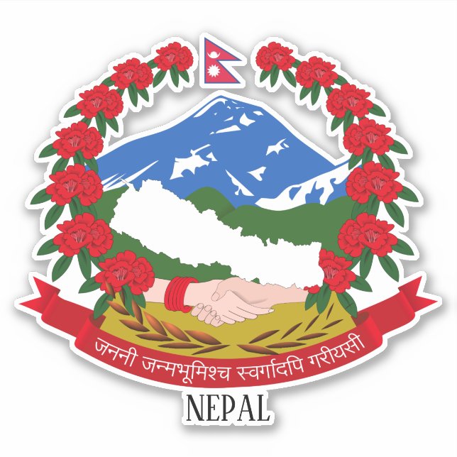 Nepal National Coat Of Arms Patriotic Sticker (Front)