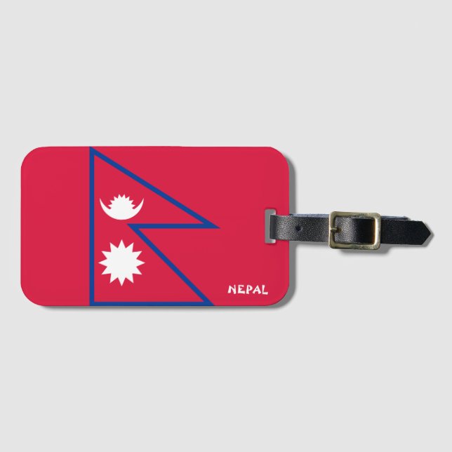 Nepal National Flag Patriotic Luggage Tag (Front Horizontal)