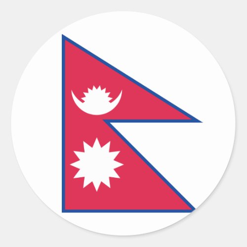 Nepal Nepalese Flag Classic Round Sticker