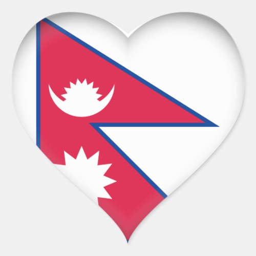 Nepal Nepalese Flag Heart Sticker