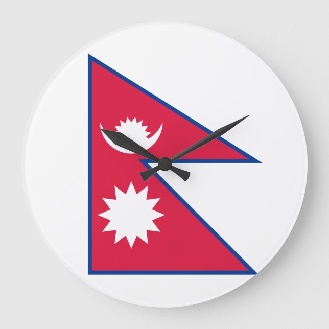 Nepal (Nepalese) Flag Large Clock (Front)