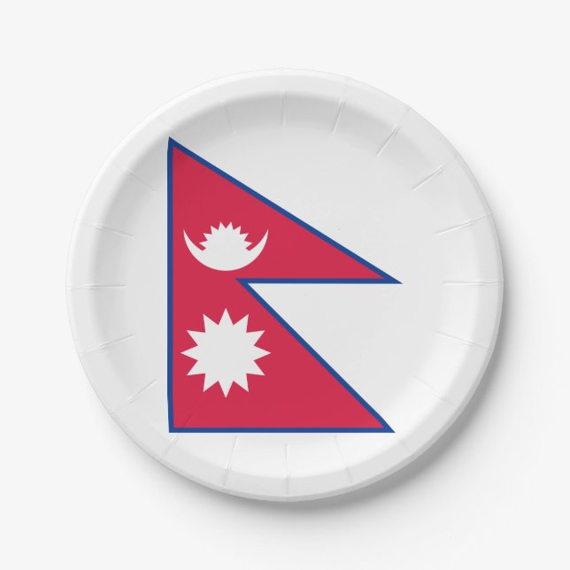 Nepal (Nepalese) Flag Paper Plates (Front)