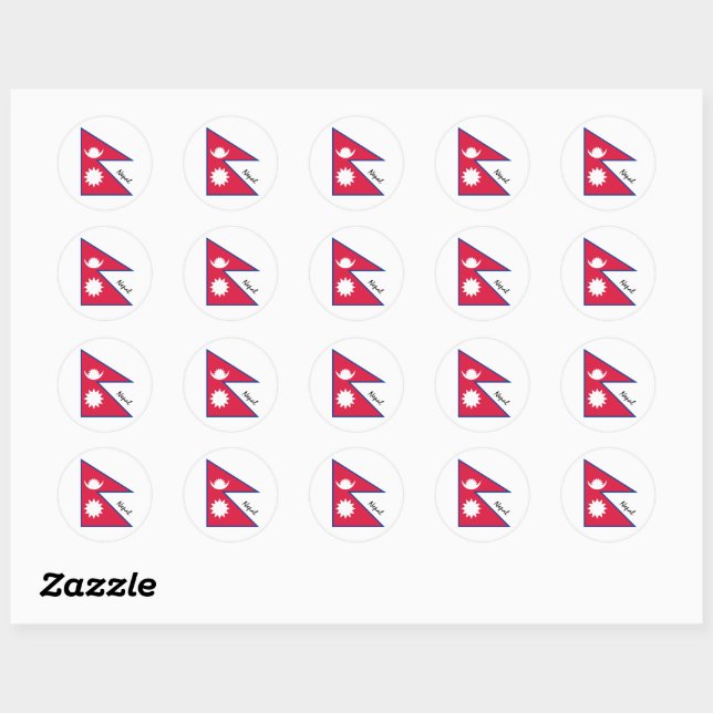 Nepal & Nepalese flag patriots, holiday / sports Classic Round Sticker (Sheet)
