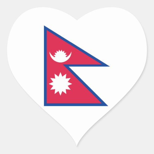 Nepal  Nepali Flag Heart Sticker