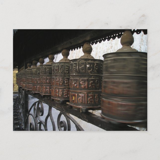 Nepal prayer wheels postcard (Front)