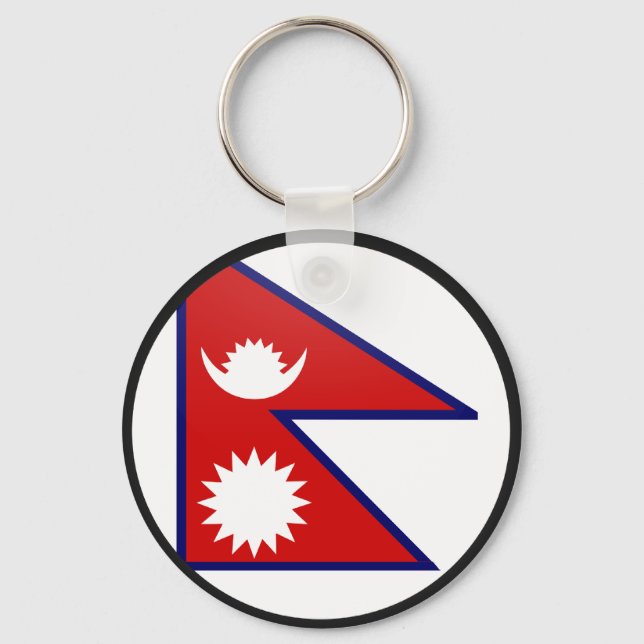 Nepal quality Flag Circle Keychain (Front)