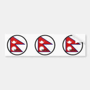 Nepal Roundel quality Flag Bumper Sticker