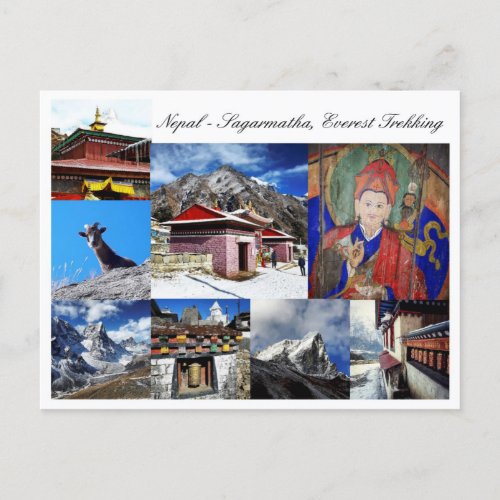 Nepal Sagarmatha _ Everest Trekking  Mountains  Postcard