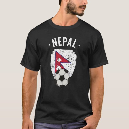 Nepal Soccer Nepal Flag Football Nepali Pride Root T_Shirt