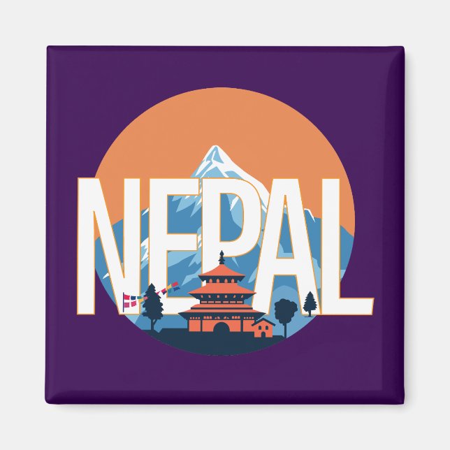Nepal Temple Mount Everest Magnet (Front)