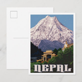 Nepal Vintage Art Travel Postcard