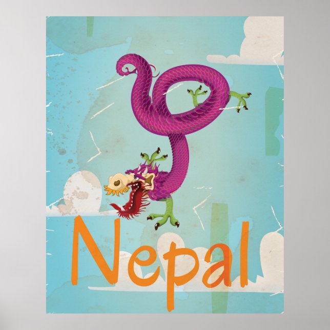 Nepal Vintage Travel Poster (Front)