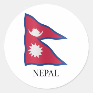 Nepalese flag classic round sticker