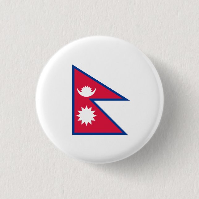 Nepalese Flag, Flag of Nepal Button (Front)