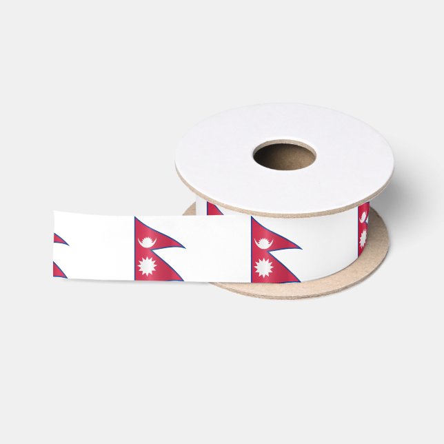 Nepalese Flag & Nepal travel, holiday/sports Satin Ribbon (Spool)