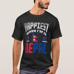 Nepalese Nepal Nepalese Flag Happiest When Im In N T-Shirt