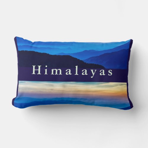 Nepalese Sunset in Nice Colors over the Mountains  Lumbar Pillow