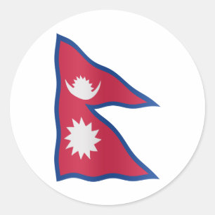 Nepali flag classic round sticker
