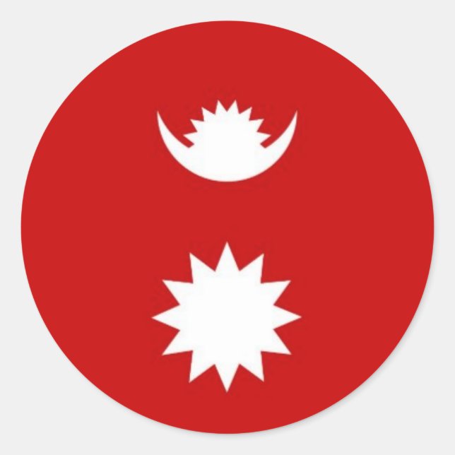 Nepali flag design classic round sticker (Front)