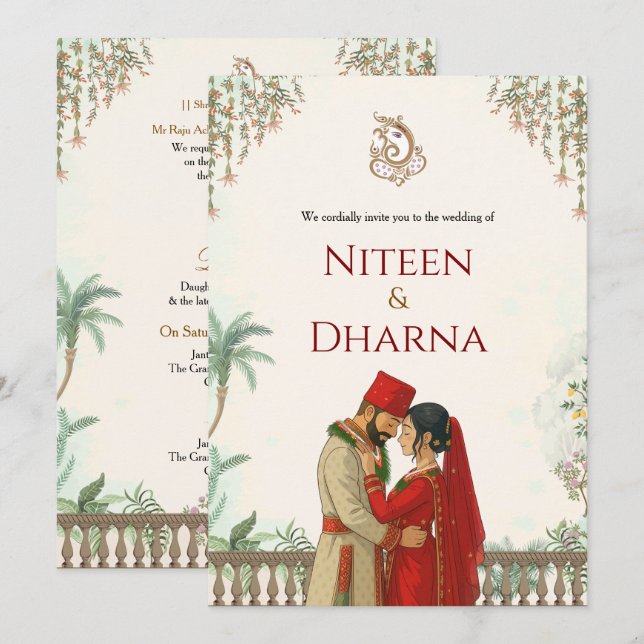 Nepali Wedding Card Elegant Nepali Wedding (Front/Back)