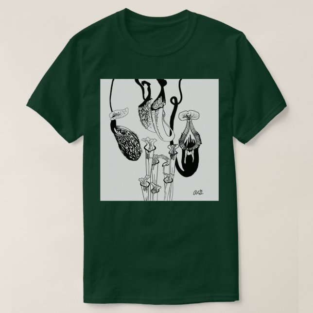 Nepenthes and Sarracenia Illustration T-Shirt (Design Front)