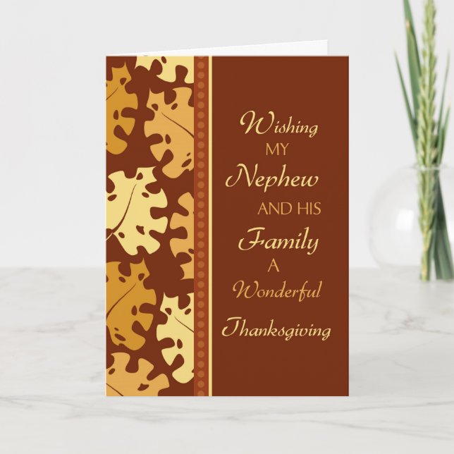Nephew and Family Happy Thanksgiving Card (Front)