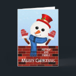 Nephew and his Family Christmas Snowman Holiday Card<br><div class="desc">Wish a Merry Christmas to your nephew and his family. Celebrate the holiday season with this delightful Christmas card showcasing a friendly snowman beside a wall decorated with cheerful chalk writing. Dressed in a red hat and gloves,  the snowman adds a playful and heartwarming touch to your festive greetings.</div>