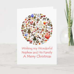 Nephew and his Family Circle of Christmas Holiday Card