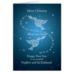 Nephew and his Husband, Doves of Peace Christmas Cards