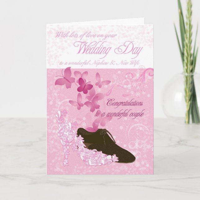 Nephew and new wife wedding day congratulations card (Front)