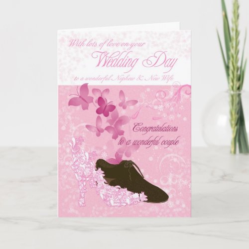 Nephew and new wife wedding day congratulations card