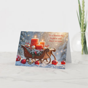 Nephew and Niece in Law Christmas Holiday Sleigh Card
