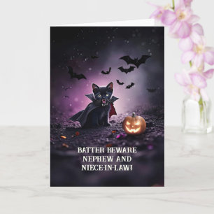 Nephew and Wife Niece in Law Cute Halloween Funny Card