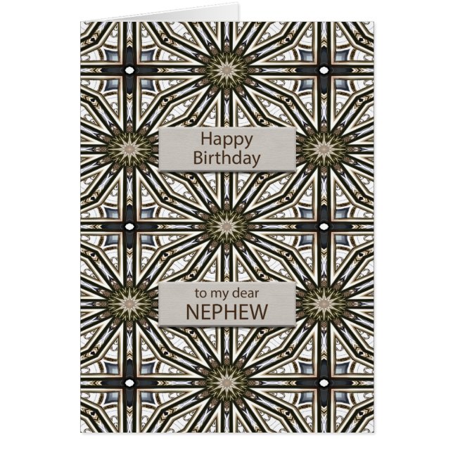 Nephew Birthday Abstract Mandala Design Cards (Front)