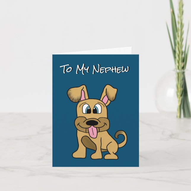 Nephew Birthday Card - Cute Dog (Front)