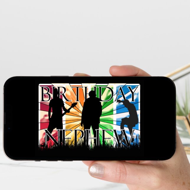 Nephew Birthday Card Male Modern (Front Digital)